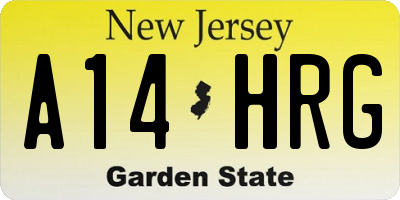 NJ license plate A14HRG