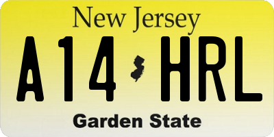 NJ license plate A14HRL