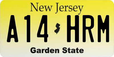 NJ license plate A14HRM