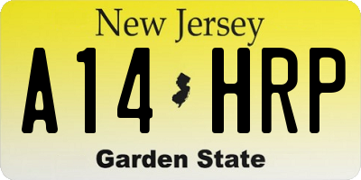 NJ license plate A14HRP