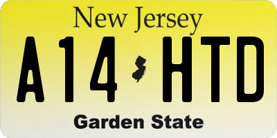 NJ license plate A14HTD