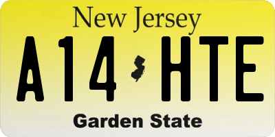 NJ license plate A14HTE