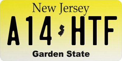 NJ license plate A14HTF