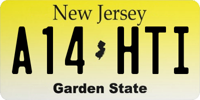 NJ license plate A14HTI