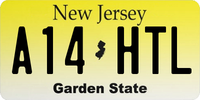 NJ license plate A14HTL