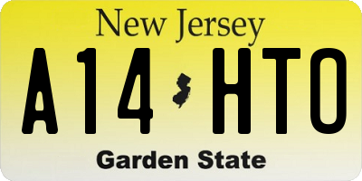 NJ license plate A14HTO
