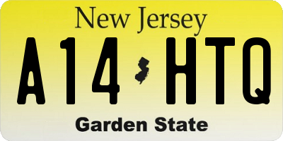 NJ license plate A14HTQ