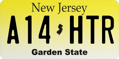 NJ license plate A14HTR