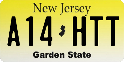 NJ license plate A14HTT