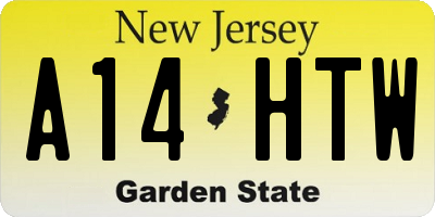 NJ license plate A14HTW