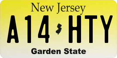 NJ license plate A14HTY