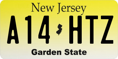 NJ license plate A14HTZ