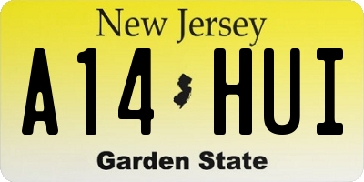 NJ license plate A14HUI