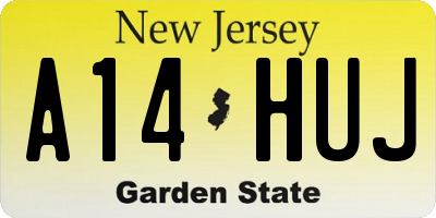 NJ license plate A14HUJ