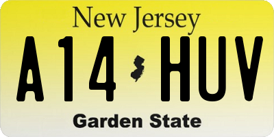 NJ license plate A14HUV