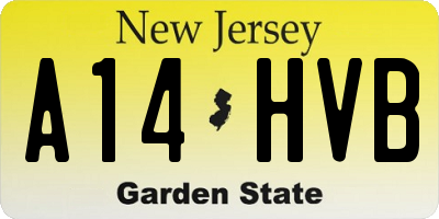 NJ license plate A14HVB