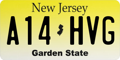 NJ license plate A14HVG