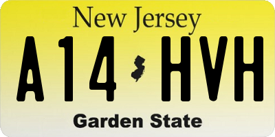 NJ license plate A14HVH