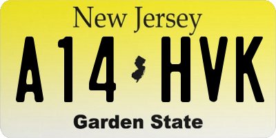 NJ license plate A14HVK