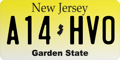NJ license plate A14HVO