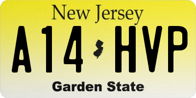 NJ license plate A14HVP