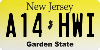 NJ license plate A14HWI