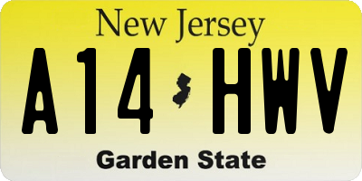NJ license plate A14HWV