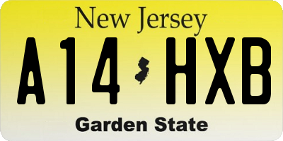 NJ license plate A14HXB