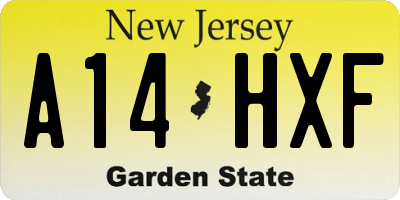 NJ license plate A14HXF