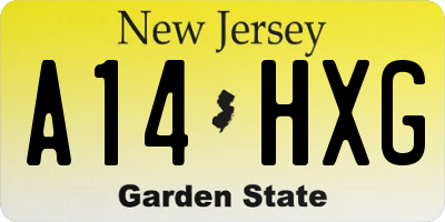 NJ license plate A14HXG