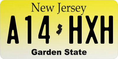 NJ license plate A14HXH