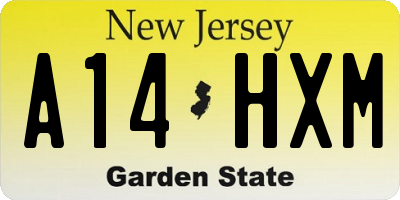 NJ license plate A14HXM