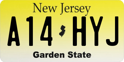 NJ license plate A14HYJ
