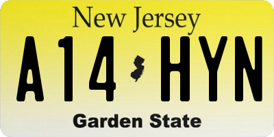 NJ license plate A14HYN