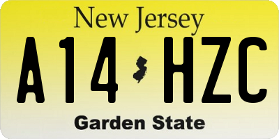 NJ license plate A14HZC
