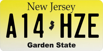 NJ license plate A14HZE