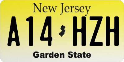 NJ license plate A14HZH