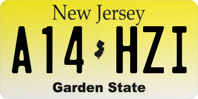 NJ license plate A14HZI