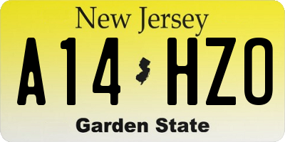 NJ license plate A14HZO