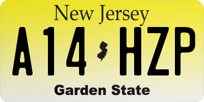 NJ license plate A14HZP