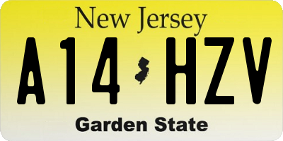 NJ license plate A14HZV