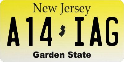 NJ license plate A14IAG