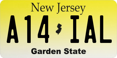 NJ license plate A14IAL