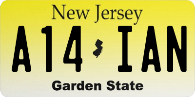 NJ license plate A14IAN