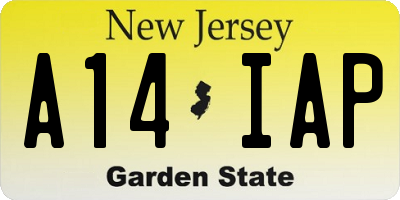 NJ license plate A14IAP