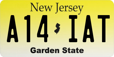 NJ license plate A14IAT