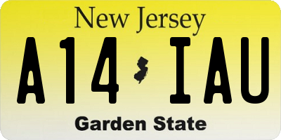 NJ license plate A14IAU