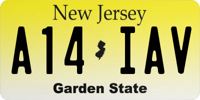 NJ license plate A14IAV