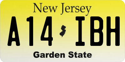 NJ license plate A14IBH