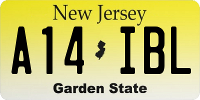 NJ license plate A14IBL
